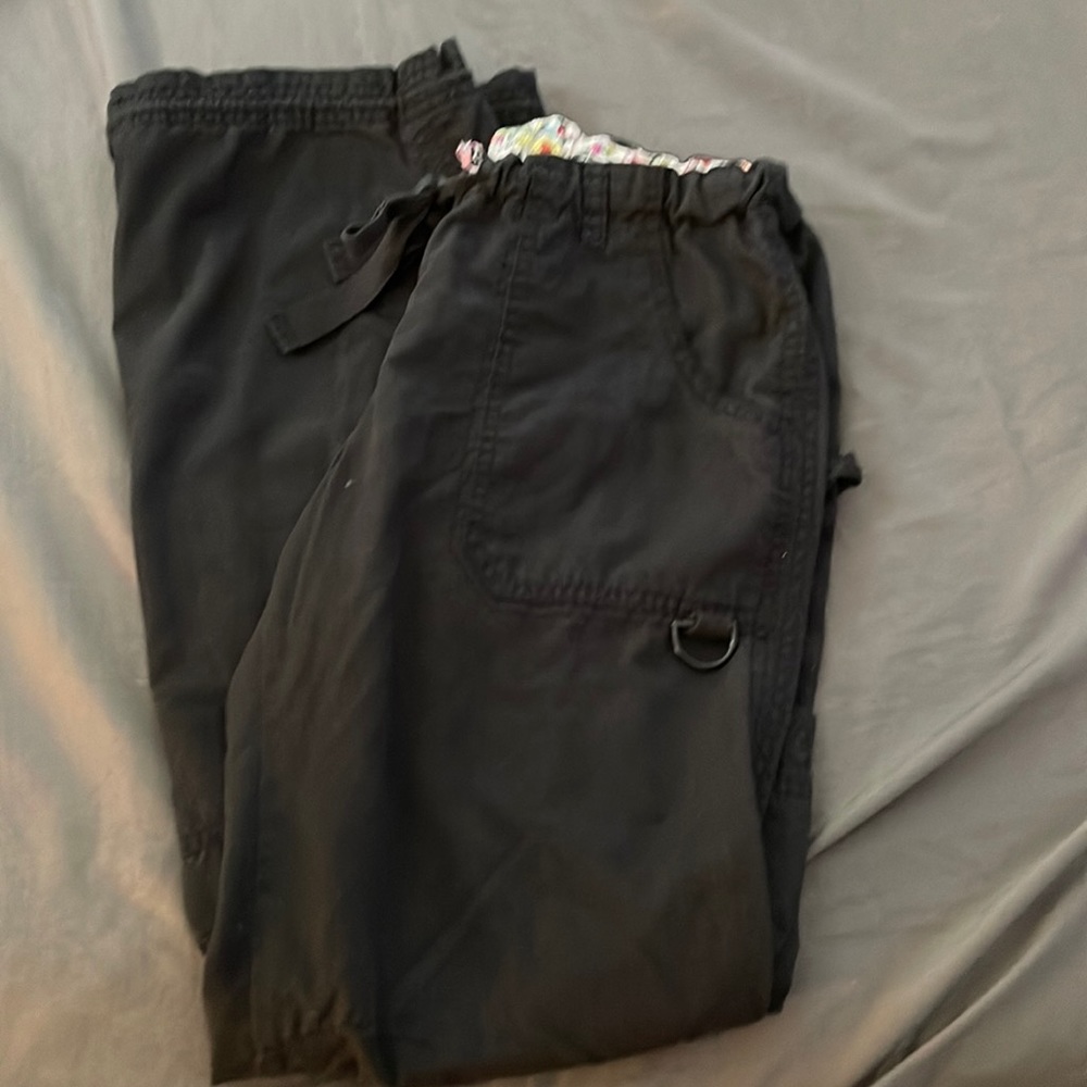 Koi black carpenter style scrub pants size small tall